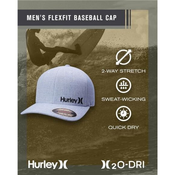 Mens fitted baseball cap flexfit curved brim hat breathable stretch trucker - Picture 2 of 7